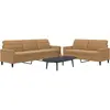 Image de vidaXL Ensemble de canapés 2 pcs avec coussins Marron Velours