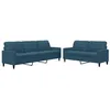 Image de vidaXL 2-delige Loungeset met kussens fluweel blauw