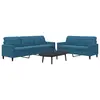 Image de vidaXL Ensemble de canapés 2 pcs avec coussins Bleu Velours