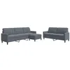 Image de vidaXL 3-delige Loungeset met kussens fluweel donkergrijs