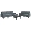 Image de vidaXL Ensemble de canapés 3 pcs avec coussins Gris foncé Velours
