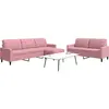 Image de vidaXL Ensemble de canapés 3 pcs avec coussins Rose Velours