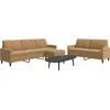 Image de vidaXL Ensemble de canapés 3 pcs avec coussins Marron Velours