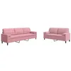 Image de vidaXL Ensemble de canapés 2pcs et coussins et traversins rose velours