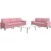 Image de vidaXL Ensemble de canapés 2pcs et coussins et traversins rose velours