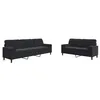 Image de vidaXL Ensemble de canapés 2pcs et coussins et traversins noir velours