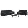Image de vidaXL Ensemble de canapés 2pcs et coussins et traversins noir velours