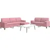 Image de vidaXL Ensemble de canapés 3pcs et coussins et traversins rose velours