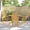 Image de vidaXL Ensemble à manger de jardin 5 pcs bambou