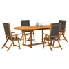Image de vidaXL Ensemble à manger de jardin 5pcs bois d'acacia solide textilène