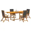 Image de vidaXL Ensemble à manger de jardin 5pcs bois d'acacia solide textilène