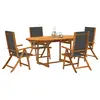 Image de vidaXL Ensemble à manger de jardin 5pcs bois d'acacia solide textilène