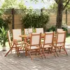 Image de vidaXL Ensemble à manger de jardin 9pcs bois d'acacia solide textilène