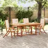 Image de vidaXL Ensemble à manger de jardin 5pcs bois d'acacia solide textilène