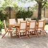 Image de vidaXL Ensemble à manger de jardin 9pcs bois d'acacia solide textilène