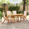 Image de vidaXL Ensemble à manger de jardin 5pcs bois d'acacia solide textilène