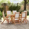 Image de vidaXL Ensemble à Manger de jardin 7pcs bois d'acacia solide textilène