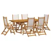 Image de vidaXL Ensemble à manger de jardin 7pcs bois d'acacia solide textilène