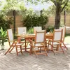 Image de vidaXL Ensemble à Manger de jardin 7pcs bois d'acacia solide textilène