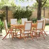 Image de vidaXL Ensemble à Manger de jardin 7pcs bois d'acacia solide textilène