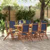 Image de vidaXL Ensemble à manger de jardin 9pcs bois d'acacia solide textilène