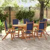 Image de vidaXL Ensemble à Manger de jardin 7pcs bois d'acacia solide textilène