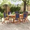 Image de vidaXL Ensemble à Manger de jardin 7pcs bois d'acacia solide textilène