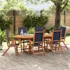 Image de vidaXL Ensemble à Manger de jardin 7pcs bois d'acacia solide textilène
