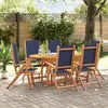 Image de vidaXL Ensemble à Manger de jardin 7pcs bois d'acacia solide textilène