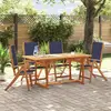 Image de vidaXL Ensemble à manger de jardin 5pcs bois d'acacia solide textilène