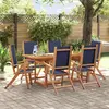 Image de vidaXL Ensemble à Manger de jardin 7pcs bois d'acacia solide textilène