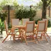 Image de vidaXL Ensemble à Manger de jardin 7pcs bois d'acacia solide textilène