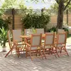 Image de vidaXL Ensemble à manger de jardin 9pcs bois d'acacia solide textilène