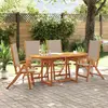 Image de vidaXL Ensemble à manger de jardin 5pcs bois d'acacia solide textilène