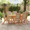 Image de vidaXL Ensemble à Manger de jardin 7pcs bois d'acacia solide textilène