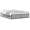 Image de vidaXL Cadre de lit sans matelas sonoma gris 150x200 cm