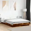 Image de vidaXL Cadre de lit et lumières LED sans matelas chêne fumé 120x200 cm