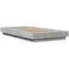 Image de vidaXL Cadre de lit et lumières LED sans matelas gris béton 75x190 cm