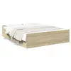 Image de vidaXL Cadre de lit avec tiroirs sans matelas chêne sonoma 160x200 cm