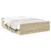 Image de vidaXL Cadre de lit avec tiroirs sans matelas chêne sonoma 120x200 cm