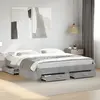 Image de vidaXL Cadre de lit avec tiroirs sans matelas gris béton 200x200 cm