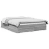 Image de vidaXL Cadre de lit avec tiroirs sans matelas sonoma gris 140x200 cm