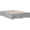 Image de vidaXL Cadre de lit avec tiroirs sans matelas sonoma gris 120x200 cm