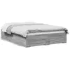Image de vidaXL Cadre de lit avec tiroirs sans matelas sonoma gris 120x200 cm