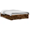 Image de vidaXL Cadre de lit avec tiroirs sans matelas chêne fumé 140x190 cm