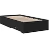Image de vidaXL Cadre de lit avec tiroirs sans matelas noir 75x190 cm