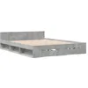 Image de vidaXL Bedframe met lades bewerkt hout betongrijs 150x200 cm