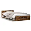 Image de vidaXL Cadre de lit avec tiroir sans matelas chêne fumé 90x190 cm