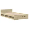 Image de vidaXL Cadre de lit et tiroir chêne sonoma 75x190 cm bois d'ingénierie, lit, lit de rangement, cadre de lit simple, lit simple, meuble de chambre