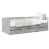 Image de vidaXL Lit de jour avec tiroirs sans matelas gris béton 90x190 cm